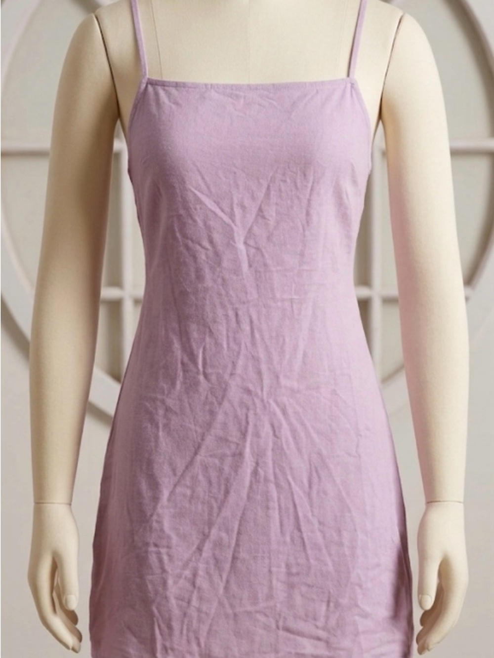 Princess Polly Open Back Linen-Look Mini Dress in Lilac / Lavender Boho Bohemian